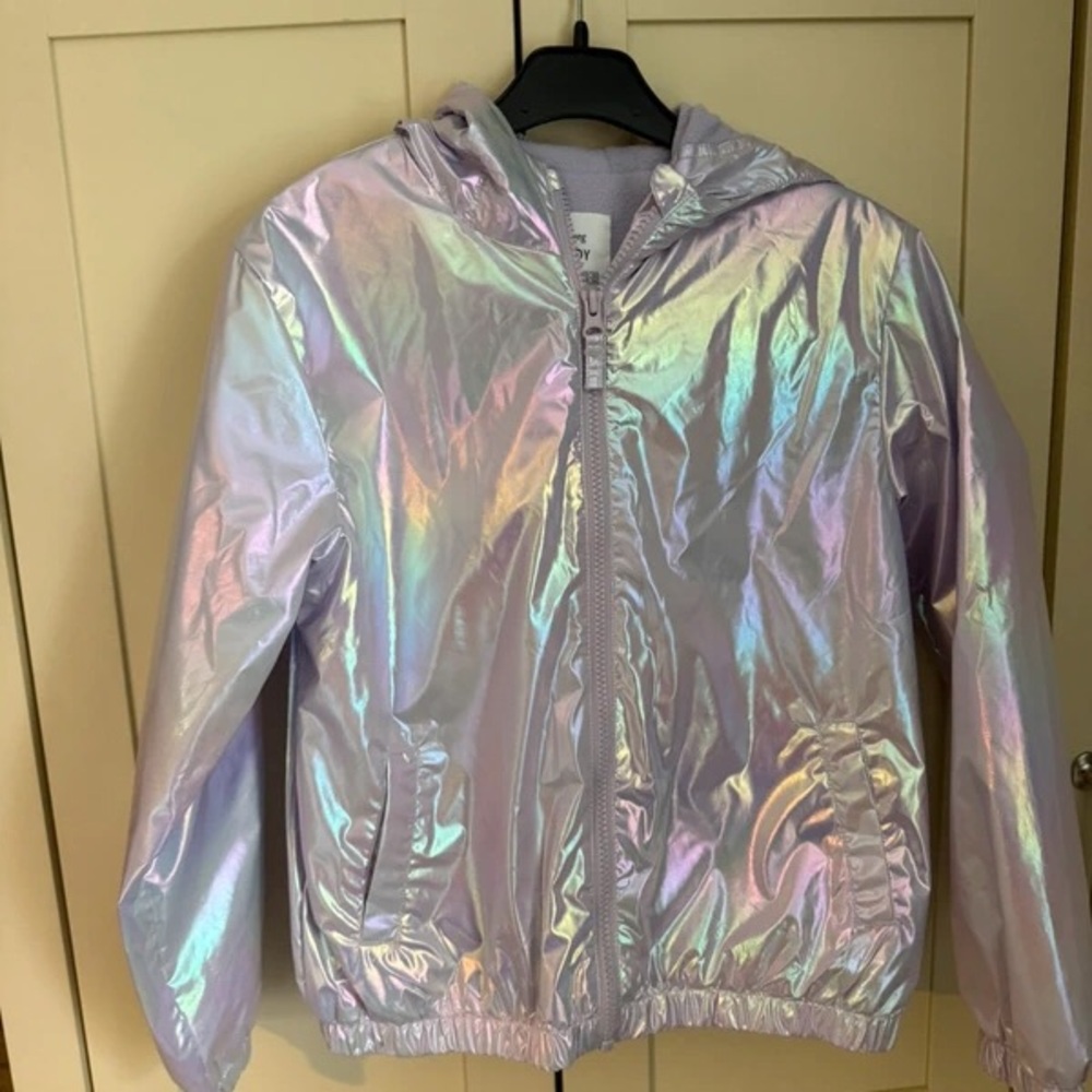 Iridescent Kids' Raincoat with Hood